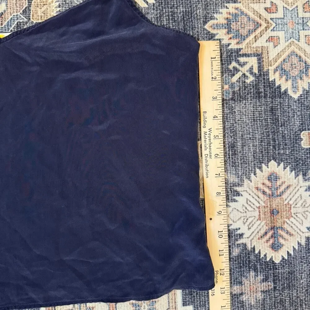 Boden 100% Silk Navy Blue Sheer Cami Tank Women’s Size 8 - Picture 9 of 10